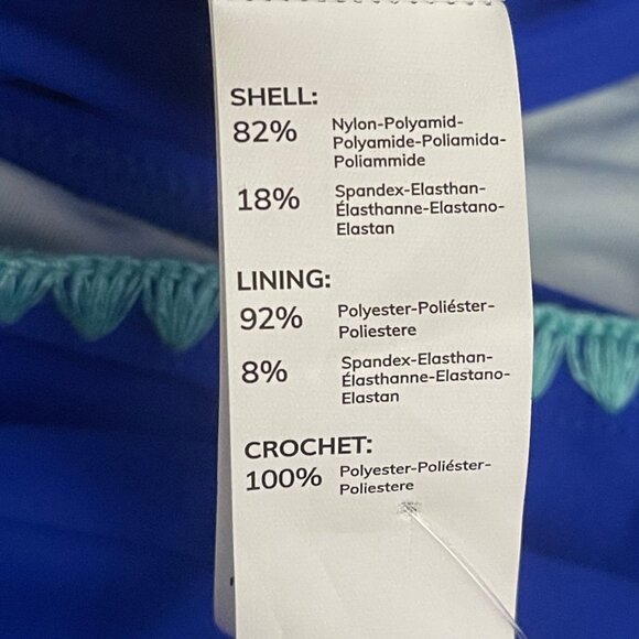 Cupshe Blue Two-Piece Swimsuit Small Scoop Neck Tank Bikini High Waist Trim - Picture 7 of 9